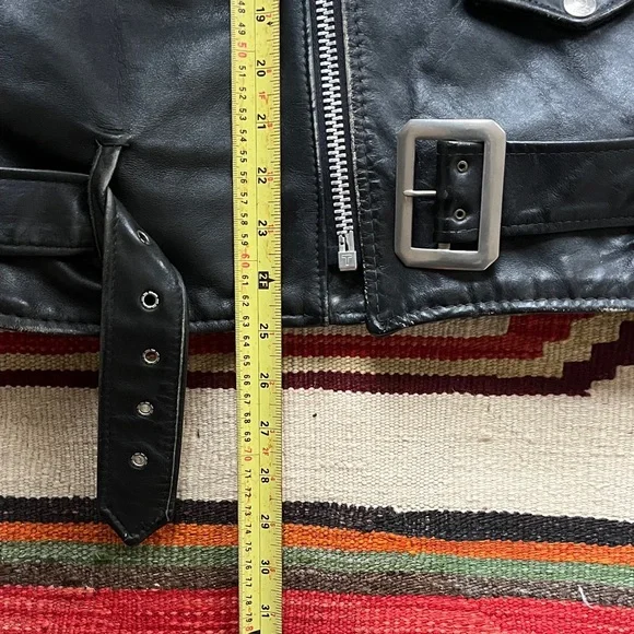 1970s Schott Perfecto Black Leather Motorcycle Jacket - Picture 10 of 11